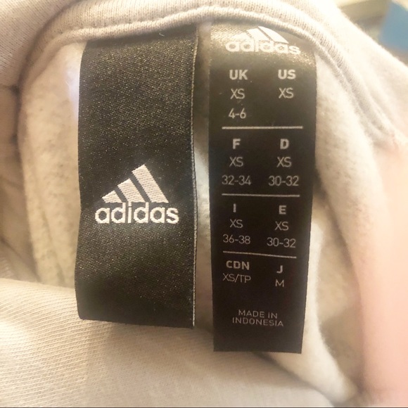 ADIDAS crop top hoodie sweatshirt XS Gray Shirt - Picture 6 of 6